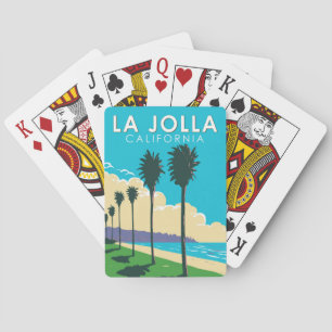 La Jolla California Travel Art Vintage Casinokort