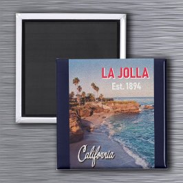 La Jolla California Vintage Handflatan Träd Souven Magnet