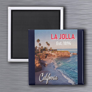 La Jolla California Vintage Handflatan Träd Souven Magnet
