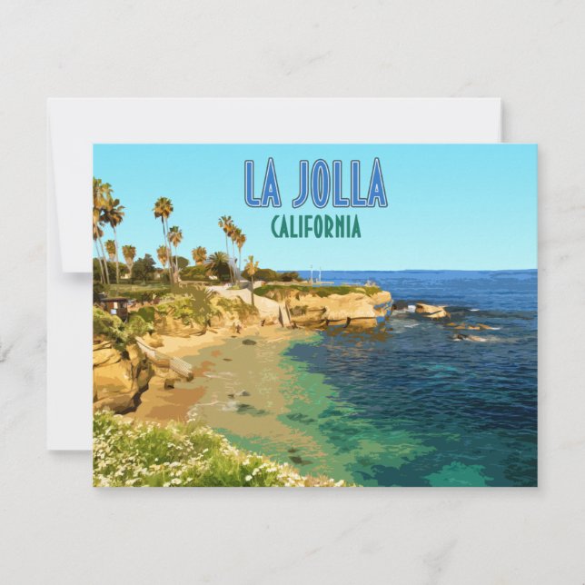 La Jolla Cove Beach San Diego California Flat Card (Framsida)