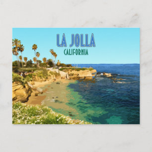 La Jolla Cove Beach San Diego California Vintage Vykort