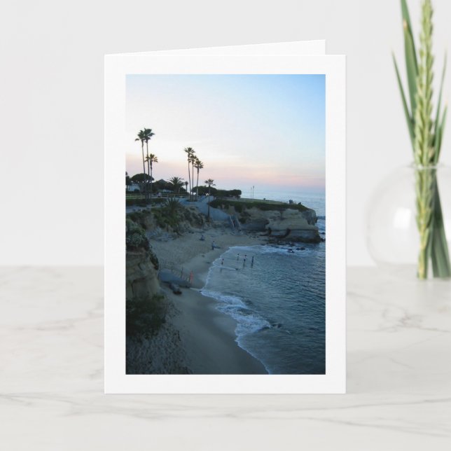 La Jolla Cove Beach Sunset Anpassningsbar Greeting Kort (Framsida)