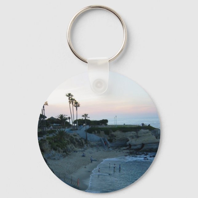 La Jolla Cove Beach Sunset Anpassningsbar Keychain Nyckelring (Framsida)