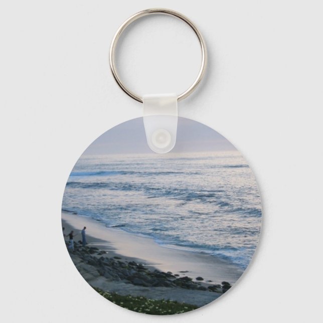 La Jolla Cove Beach Sunset Anpassningsbar Keychain Nyckelring (Framsida)