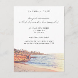 La Jolla Cove Beach Wedding Room Block Tilläggskort