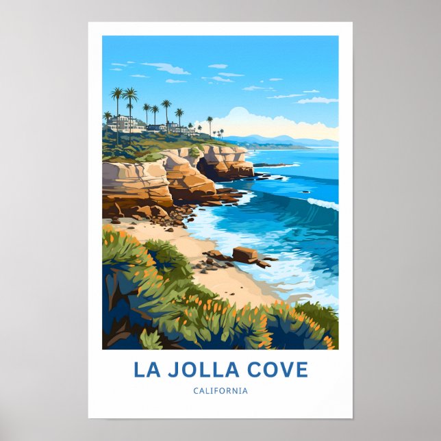 La Jolla Cove California Travel Print Poster (Framsidan)