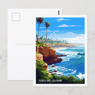 La Jolla Cove California vintage resor ställe Vykort