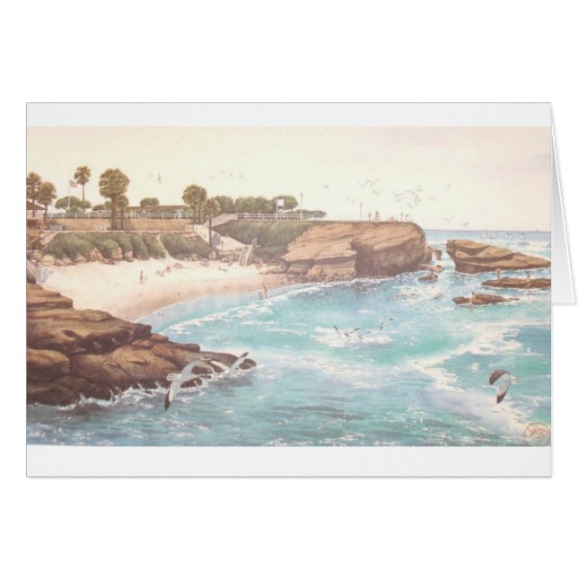 LA JOLLA COVE, LA JOLLA, CALIFORNIA HÄLSNINGSKORT (Framsidan Horizontal)