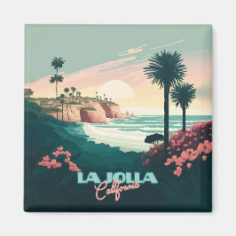 La Jolla Cove San Diego California Retro Magnet