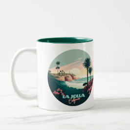 La Jolla Cove San Diego California Retro Två-Tonad Mugg