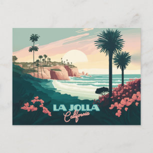 La Jolla Cove San Diego California Retro Vykort