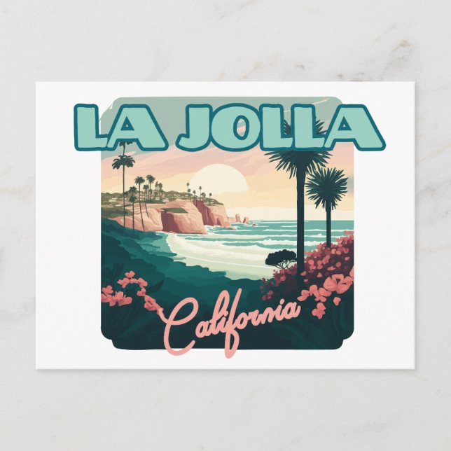 La Jolla Cove San Diego California Retro Vykort (Framsida)