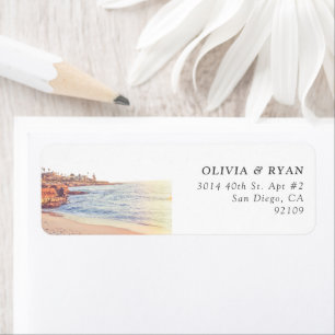 La Jolla Cove Sunset Beach Returetiketters Returadress Etikett
