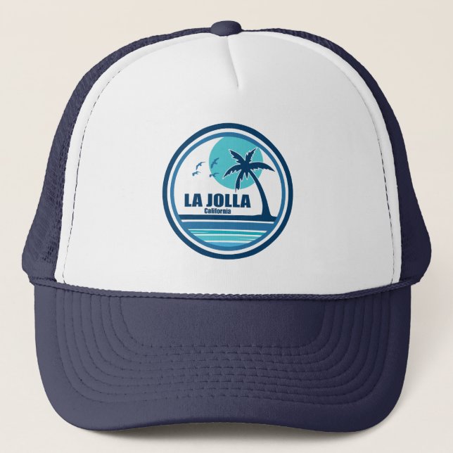 La Jolla Kalifornien Palmträd Fåglar Keps (Framsida)