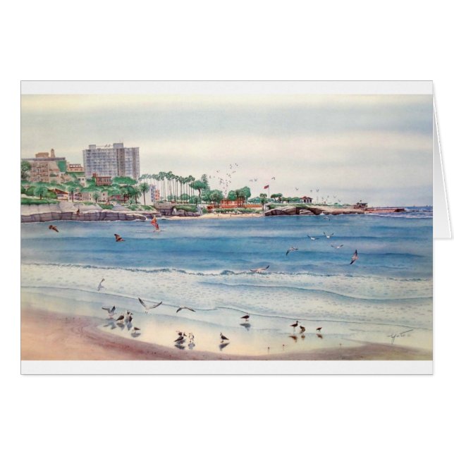 LA JOLLA KUSTER, LA JOLLA, KALIFORNIEN HÄLSNINGSKORT (Framsidan Horizontal)
