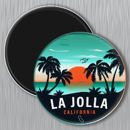 La Jolla San Diego Ca Retro Sunset Souvenir 60 s Magnet