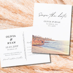 La Jolla Save Date Postcard San Diego Bröllop Vykort