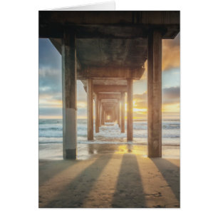 La Jolla, Scripps Pier vid solnedgången San Dieg Hälsningskort