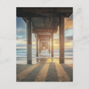 La Jolla, Scripps Pier vid solnedgången San Dieg Vykort