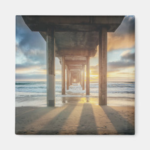 La Jolla Scripps'Ss pir på solnedgång San Dieg Magnet
