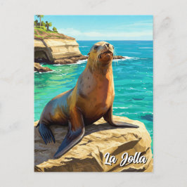 La Jolla Sjölejon Kalifornien Resa Vykort