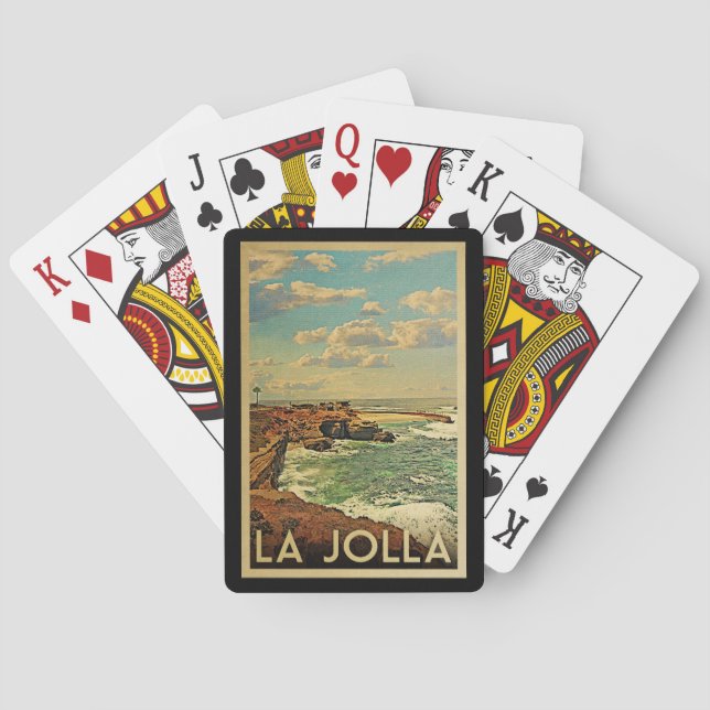La Jolla-spelkort Vintage Kalifornien Kusten Casinokort (Baksidan)