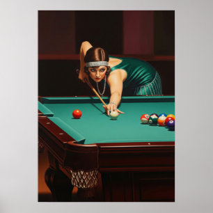 LA JOUEUSE DE BILLARD POSTER