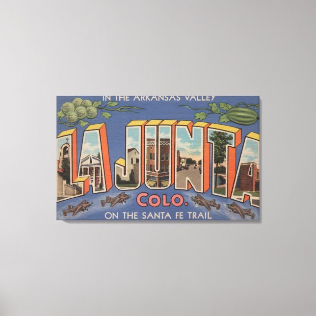 La Junta, Colorado - Stora Brev Scenes 2 Canvastryck (Framsida)