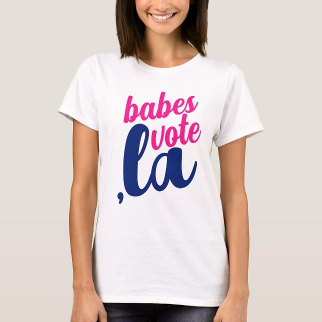 ,la Kamala babes shock rosa blue text T Shirt (Framsida)