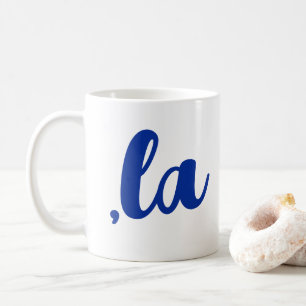 ,la Kamala comma uttalar blå text Kaffemugg
