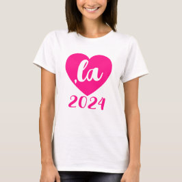,la KAMALA eart 2024 shock rosa script text T Shirt