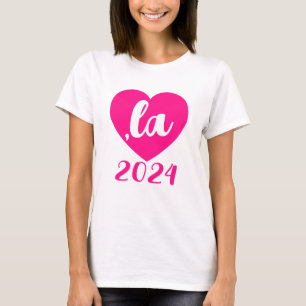,la KAMALA eart 2024 shock rosa script text T Shirt