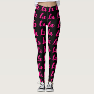 ,la Kamala kommatecken uttalar shock rosa svart Leggings
