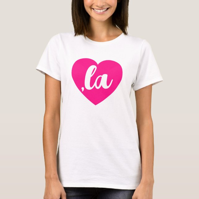 ,la KAMALA-shock rosa skripttext T Shirt (Framsida)
