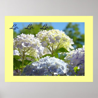 La La art skriver ut Blue Lavender Hydrangeas Poster