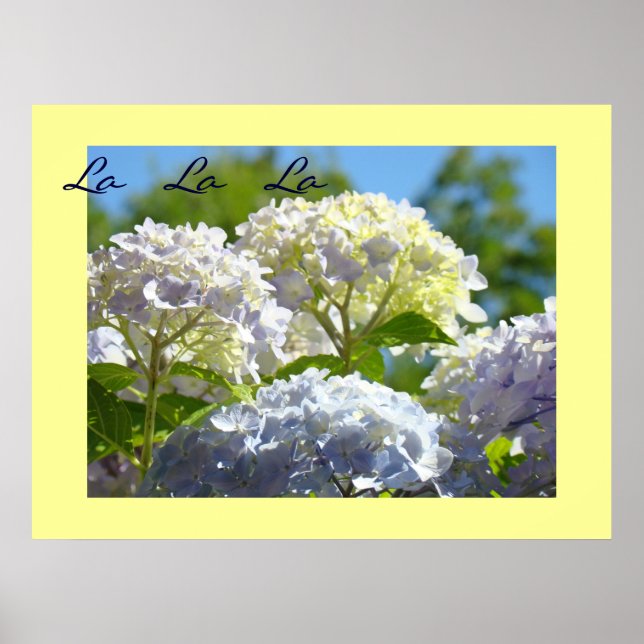 La La art skriver ut Blue Lavender Hydrangeas Poster (Framsidan)