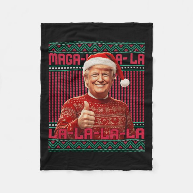 La La Donald Trump Potus 47 God jul Swea Fleecefilt (Framsidan)