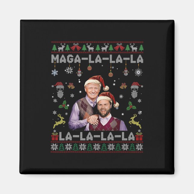 La La Donald Trump Potus 47 God jul Swea Magnet (Framsidan)