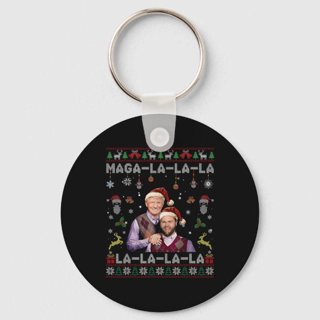 La La Donald Trump Potus 47 God jul Swea Nyckelring (Framsida)