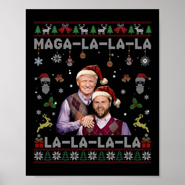 La La Donald Trump Potus 47 God jul Swea Poster (Framsidan)