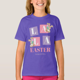 La La Easter Cute Bunny Purple Girls T Shirt