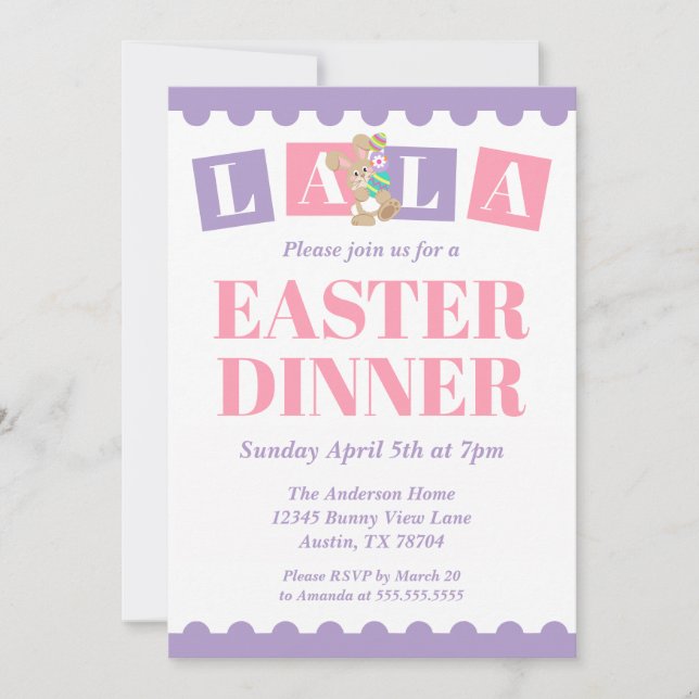 La La Easter Dinner Invitation Inbjudningar (Framsida)