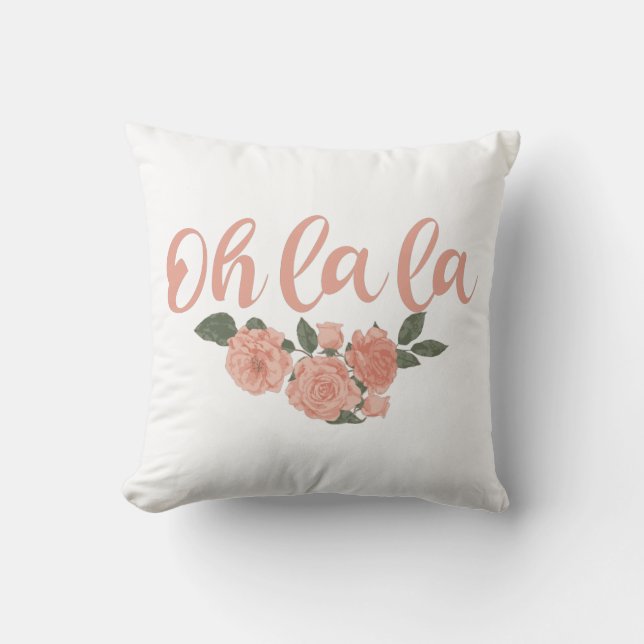 La La - Fransk Ord Blommigt Kudde (Framsida)
