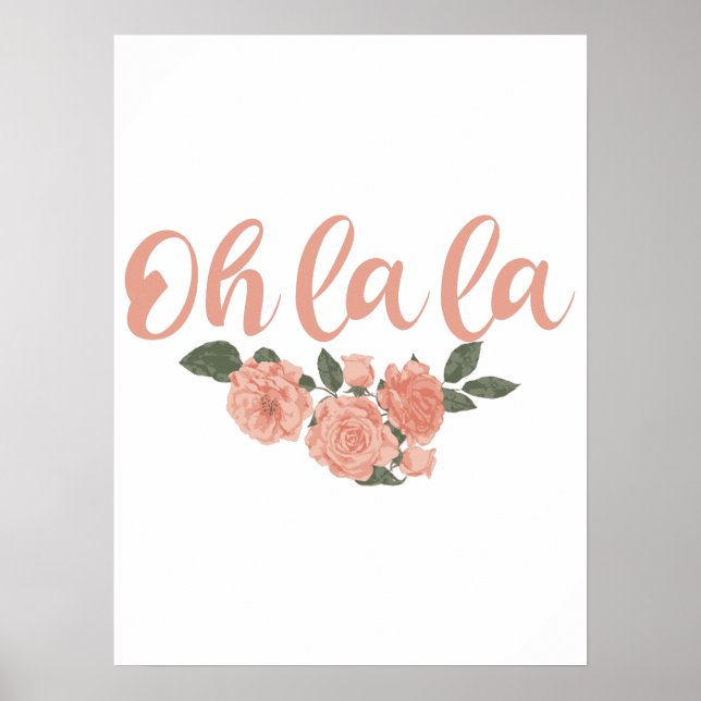La La - Fransk Ord Blommigt Poster (Framsidan)