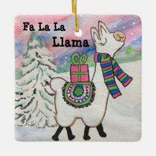 La La Llama Cute jul Julgransprydnad Keramik