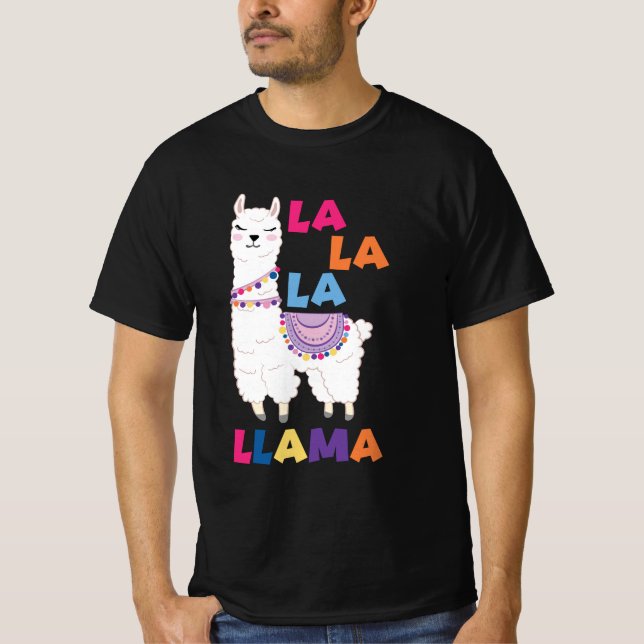 La La Llama - Funny Singing Llama T Shirt (Framsida)