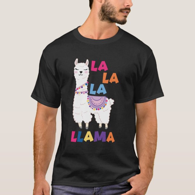 La La Llama - Funny Singing Llama T Shirt (Framsida)