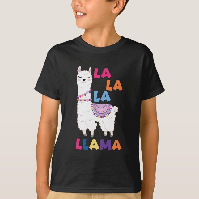 La La Llama - Funny Singing Llama T Shirt (Framsida)