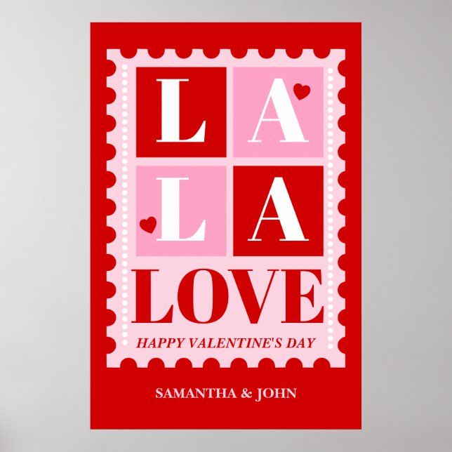La La Love Alla hjärtans dag Väggkonst – Utskrivba (Framsidan)