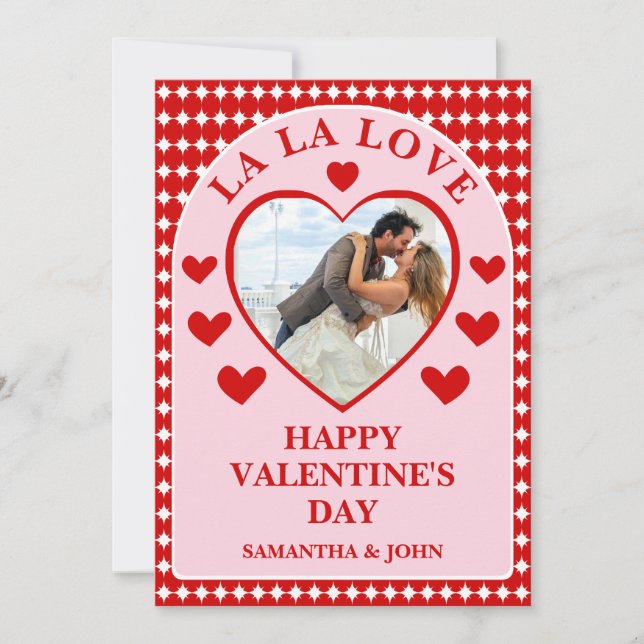 La La Love Valentine’s Day Couple Photo Julkort (Framsida)